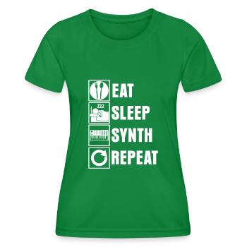 Synthesizer Analog Synth Synthesizers - Women's Functional T-Shirt - kelly green - Front - AI Model Female 172 dark (172cm)