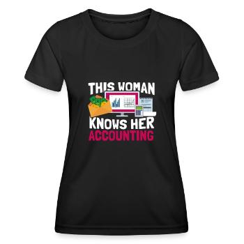 Buchhaltung Buchhalter Steuern - Frauen Funktions-T-Shirt - Schwarz - Vorne - AI Model Female 172 light (172cm)