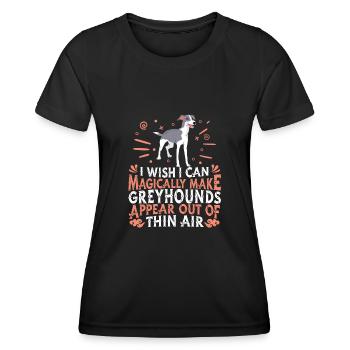 Chien Greyhound - T-shirt sport Femme - noir - Devant - AI Model Female 172 light (172cm)