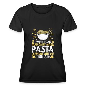 Pâtes Pâtes Plats Pâtes Spaghetti - T-shirt sport Femme - noir - Devant - AI Model Female 172 light (172cm)