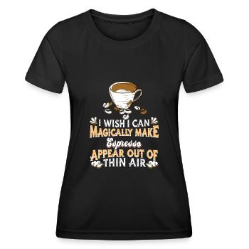 Café expresso - T-shirt sport Femme - noir - Devant - AI Model Female 172 light (172cm)