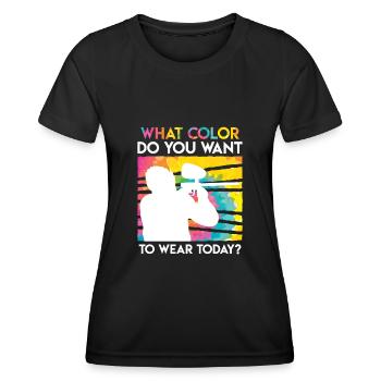 What color do you want to wear today? Paintball - Women's Functional T-Shirt - black - Front - AI Model Female 172 light (172cm)