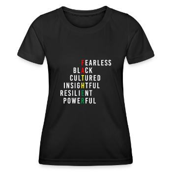 Black Father Black Cultured Fathers Day - Frauen Funktions-T-Shirt - Schwarz - Vorne - AI Model Female 172 light (172cm)