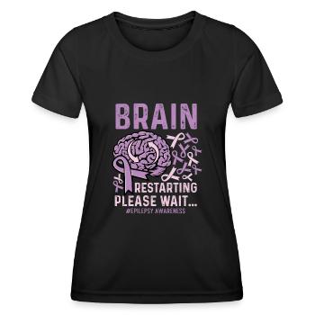 BRAIN Restart Funny Person Gift - Women's Functional T-Shirt - black - Front - AI Model Female 172 light (172cm)