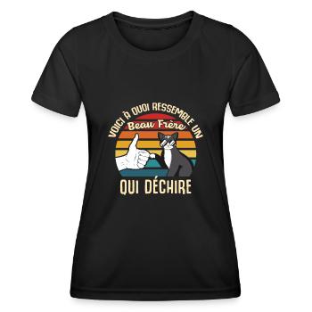 beau frère cadeau propriétaire chats lunettes cool - T-shirt sport Femme - noir - Devant - AI Model Female 172 light (172cm)