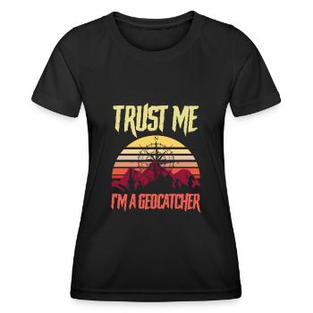 Geocache Les amateurs de géocaching | Fais-moi confiance - T-shirt sport Femme - noir - Devant - AI Model Female 172 light (172cm)