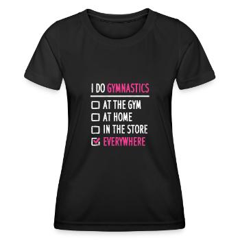 Ich mache überall Gymnastik Lustige Ästhetische - Frauen Funktions-T-Shirt - Schwarz - Vorne - AI Model Female 172 light (172cm)