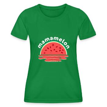 Mamamelon Watermelon Mama Cute Summer Sunset - Women's Functional T-Shirt - kelly green - Front - AI Model Female 172 dark (172cm)