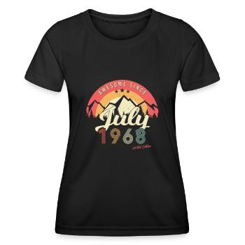 Retro Im Juli 1968 - Frauen Funktions-T-Shirt - Schwarz - Vorne - AI Model Female 172 light (172cm)