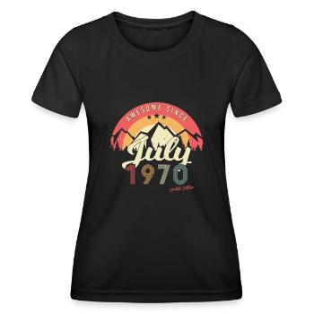 Rétro en juillet 1970 - T-shirt sport Femme - noir - Devant - AI Model Female 172 light (172cm)