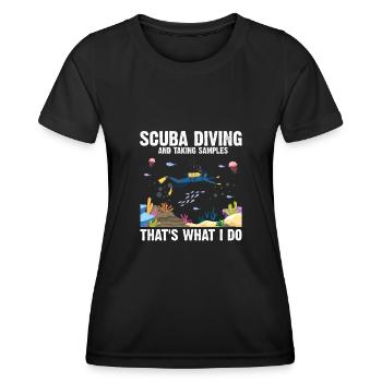Plongeur Plongeur Biologiste marin Biologie marine Océan - T-shirt sport Femme - noir - Devant - AI Model Female 172 light (172cm)