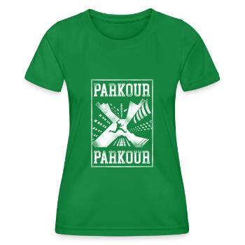 Parkour Free Running Traceur - Frauen Funktions-T-Shirt - Kelly Green - Vorne - AI Model Female 172 dark (172cm)