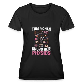 Physik Physiker - Frauen Funktions-T-Shirt - Schwarz - Vorne - AI Model Female 172 light (172cm)