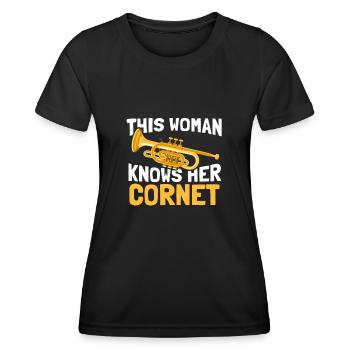 Spielmannszug Fanfarenzug Clarinette Musique de cuivres - T-shirt sport Femme - noir - Devant - AI Model Female 172 light (172cm)