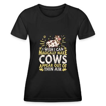 Vaches d’élevage Vaches - T-shirt sport Femme - noir - Devant - AI Model Female 172 light (172cm)