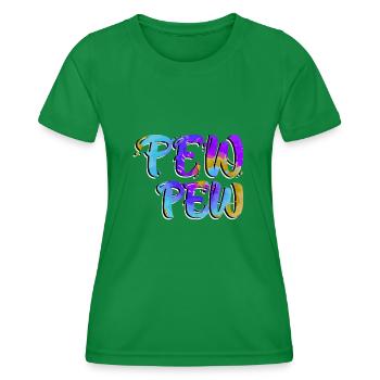 Pew Pew Paintballspieler Paintball - Frauen Funktions-T-Shirt - Kelly Green - Vorne - AI Model Female 172 dark (172cm)