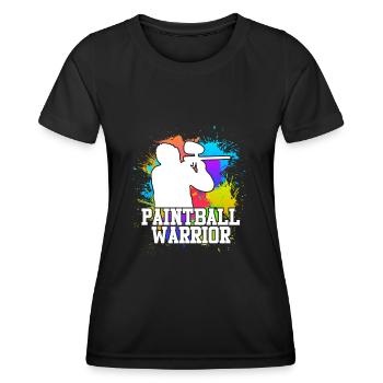 Paintball Warrior Paintballer - T-shirt sport Femme - noir - Devant - AI Model Female 172 light (172cm)
