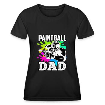 Paintball Papa Paintballer Papa Joueur de Paintball - T-shirt sport Femme - noir - Devant - AI Model Female 172 light (172cm)