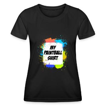 Mein Paintball Shirt Paintballspieler - Frauen Funktions-T-Shirt - Schwarz - Vorne - AI Model Female 172 light (172cm)