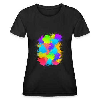 Paintball coloré Markeirer marque paintballer - T-shirt sport Femme - noir - Devant - AI Model Female 172 light (172cm)