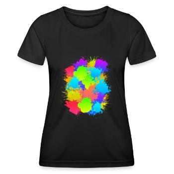 Paintball coloré Markeirer marque paintballer - T-shirt sport Femme - noir - Devant - AI Model Female 172 light (172cm)
