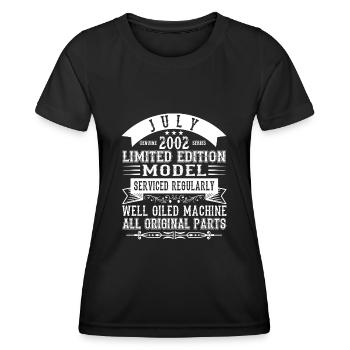 Juillet 2002 - Cadeau du 20e anniversaire. Génial. - T-shirt sport Femme - noir - Devant - AI Model Female 172 light (172cm)