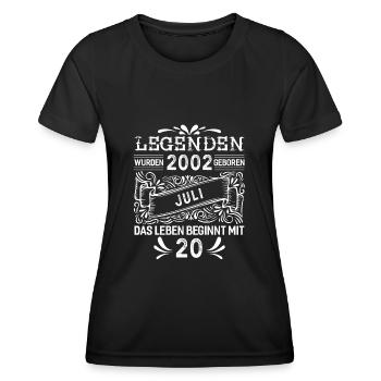 Juillet 2002 - Cadeau du 20e anniversaire. Génial. - T-shirt sport Femme - noir - Devant - AI Model Female 172 light (172cm)