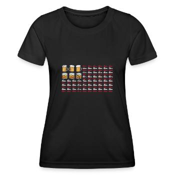 Pontoon Boat American Flag Bourbon Beer 4th of - Women's Functional T-Shirt - black - Front - AI Model Female 172 light (172cm)