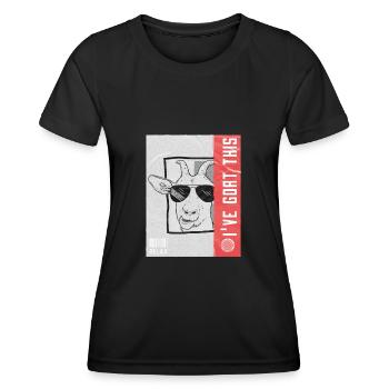 Relax i've Goat this Funny Sarcasm Goat Pun - Frauen Funktions-T-Shirt - Schwarz - Vorne - AI Model Female 172 light (172cm)