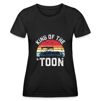 Pontonkönig des 'Toon Boating Geschenks für Boot - Frauen Funktions-T-Shirt - Schwarz - Vorne - AI Model Female 172 light (172cm)