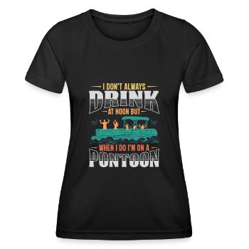 Lustiges Ponton-Trinkboot-Geschenk - Frauen Funktions-T-Shirt - Schwarz - Vorne - AI Model Female 172 light (172cm)