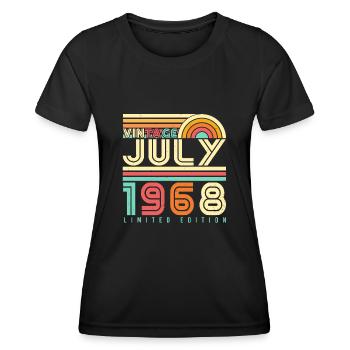 1968 Im Juli Vintage - Frauen Funktions-T-Shirt - Schwarz - Vorne - AI Model Female 172 light (172cm)