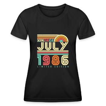 Baujahr 1986 Im Juli - Frauen Funktions-T-Shirt - Schwarz - Vorne - AI Model Female 172 light (172cm)