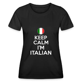 Keep calm im italian - Frauen Funktions-T-Shirt - Schwarz - Vorne - AI Model Female 172 light (172cm)
