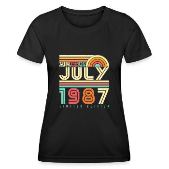 Baujahr 1987 Im Juli - Frauen Funktions-T-Shirt - Schwarz - Vorne - AI Model Female 172 light (172cm)
