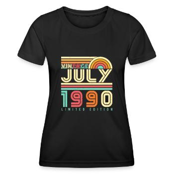 Geboren Juli 1990 - Frauen Funktions-T-Shirt - Schwarz - Vorne - AI Model Female 172 light (172cm)
