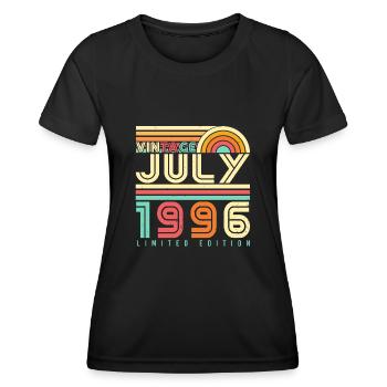 Year of birth 1996 in July - Women's Functional T-Shirt - black - Front - AI Model Female 172 light (172cm)