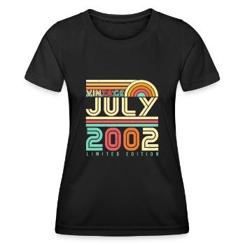 20tes Lebensjahr Im Juli 2002 - Frauen Funktions-T-Shirt - Schwarz - Vorne - AI Model Female 172 light (172cm)