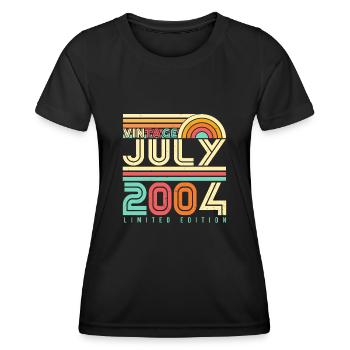 Juillet 2004 Enfin 18 ans - T-shirt sport Femme - noir - Devant - AI Model Female 172 light (172cm)