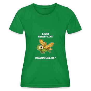 Insekt Libelle I Just Really Like Dragonflies OK - Frauen Funktions-T-Shirt - Kelly Green - Vorne - AI Model Female 172 dark (172cm)