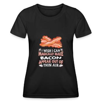 Bacon Bacon Petit déjeuner - T-shirt sport Femme - noir - Devant - AI Model Female 172 light (172cm)