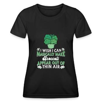 Brokkoli Gemüse Vegan Vegetarisch - Frauen Funktions-T-Shirt - Schwarz - Vorne - AI Model Female 172 light (172cm)