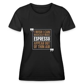 Café expresso - T-shirt sport Femme - noir - Devant - AI Model Female 172 light (172cm)