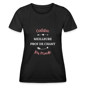 Certifié meilleur prof de chant du monde - T-shirt sport Femme - noir - Devant - AI Model Female 172 light (172cm)
