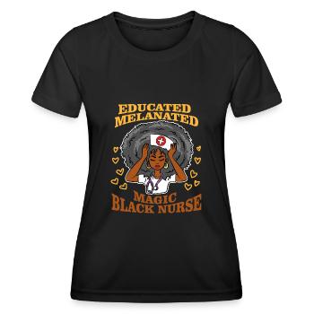 Educated Melanierte magical black - Women's Functional T-Shirt - black - Front - AI Model Female 172 light (172cm)