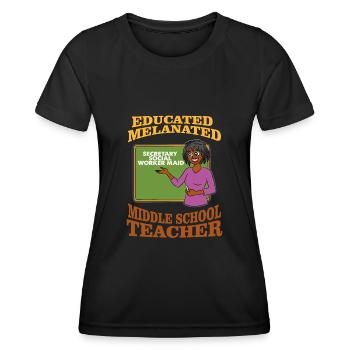 Trained teacher of the Melanierten Middle School - Women's Functional T-Shirt - black - Front - AI Model Female 172 light (172cm)