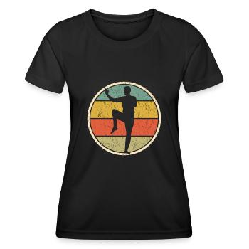 Qigong Qi Gong Chigong Rétro - T-shirt sport Femme - noir - Devant - AI Model Female 172 light (172cm)