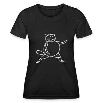 Qigong Qi Gong Chat Chigong - T-shirt sport Femme - noir - Devant - AI Model Female 172 light (172cm)