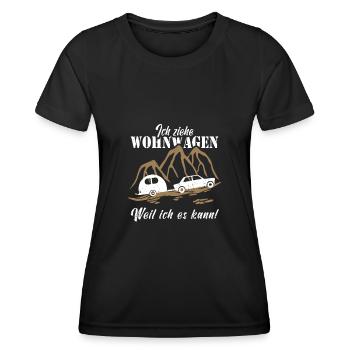 Ich ziehe Wohnwagen - Frauen Funktions-T-Shirt - Schwarz - Vorne - AI Model Female 172 light (172cm)