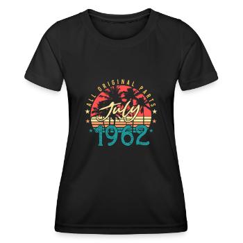 60 Lebensjahre Im Juli 1962 - Frauen Funktions-T-Shirt - Schwarz - Vorne - AI Model Female 172 light (172cm)